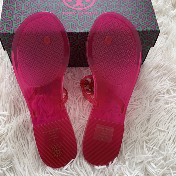 Brand new Tory Burch mini Miller jelly thong sandals n red oranges - Picture 4 of 8